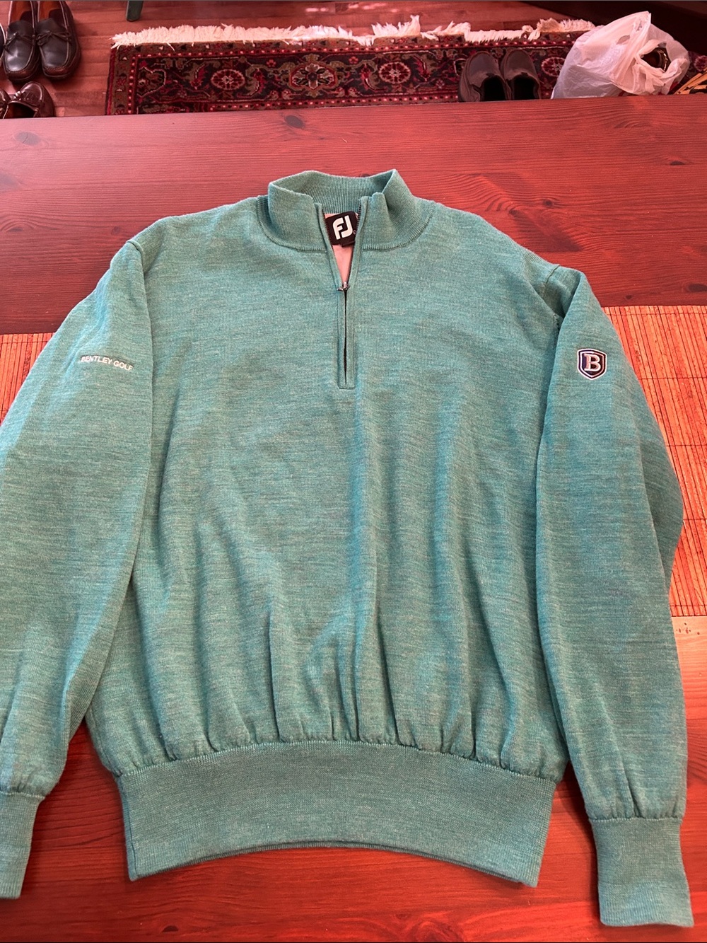 FootJoy Teal-Green Half-Zip Golf Pullover